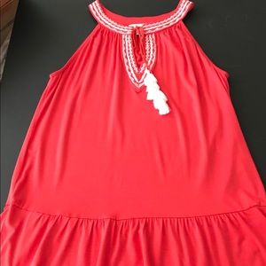 Neiman Marcus Tassel-Ruffle HALTER/TANK Top Size M